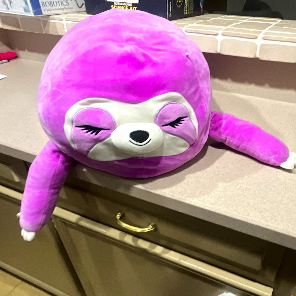 Squishmallows Jumbo Purple & White Sloth Stuffed Animal Plush, Washable (2021)